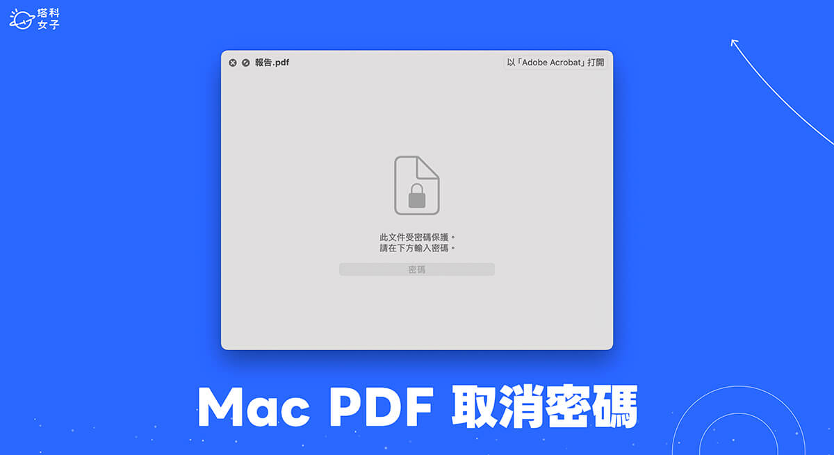 Mac PDF 取消密碼教學,3 方法在 Mac 電腦上將 PDF 密碼移除
